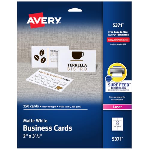Microperforated Business Cards with Sure Feed, Laser
