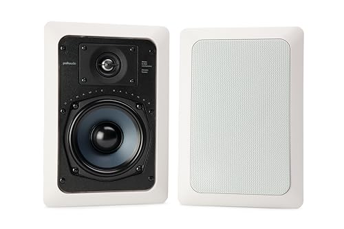 Polk Audio RC55i 2-Way Premium in-Wall 5.25" Speakers (Pair) | Perfect for Damp and Humid Indoor/Outdoor Placement - Bath, Kitchen, Covered Porches (White, Paintable Grille)