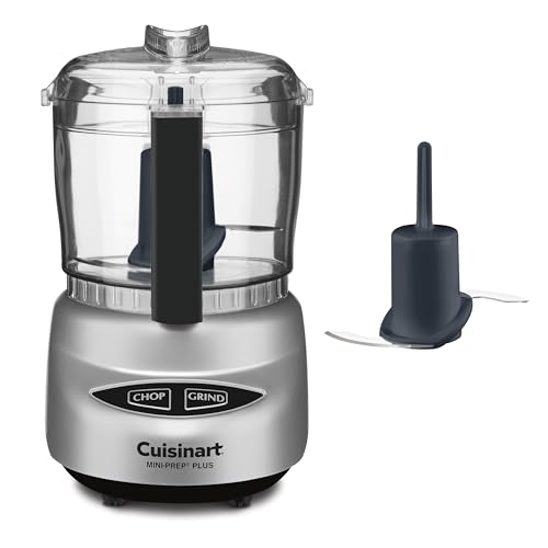Cuisinart Mini-Prep Plus Food Processor, 24-Ounce Mini Food Processor to Chop Herbs, Vegetables, and Hard Cheese, 24-Ounce Work Bowl, Reversible Stainless Steel Blade, DLC-2ABC, Brushed Chrome/Nickel