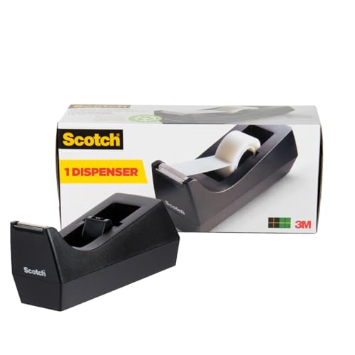 Scotch Desktop Tape Dispenser Black Polystyrene 2.7x2.7x6.4 in