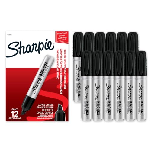 King Size Permanent Markers Chisel Tip Black 12 Count Thick Poster