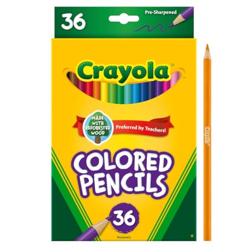 Crayola Colored Pencils (36ct), Kids Pencil Set, Pre-Sharpened Coloring Book Pencils for Kids & Adults, Arts & Crafts Supplies, Ages 3+
