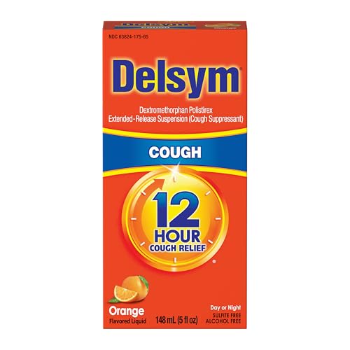Delsym Adult Cough Suppressant Liquid, Orange Flavor, 5 oz