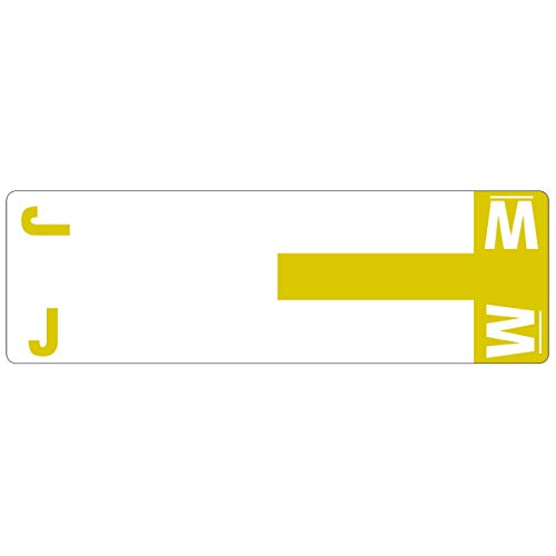 Smead AlphaZ NCC Color-Coded Label, J&W, Label Sheet, Yellow, 100 per Pack (67161)