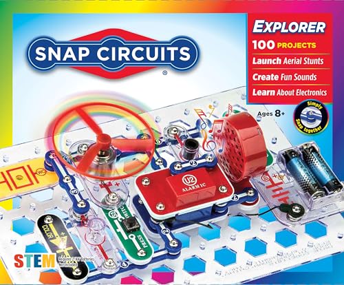 Snap Circuits Jr. SC-100 Electronics Exploration Kit, Over 100 Projects, Full Color Project Manual, 28 Parts, STEM Educa