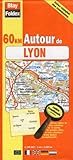 Carte Routire 60 Km Autour De Lyon Avec Index Complet Des Communes Et Lgende En 4 Langues