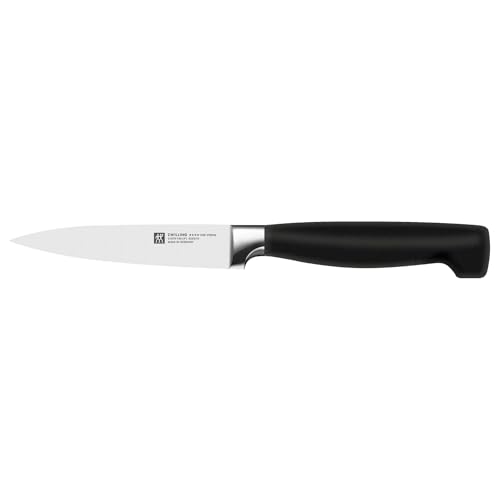 (-59%) ZWILLING VIER STERNE Spick & Garniermesser 10 cm, Rostfreier Spezialstahl, Ergonomischer Griff, Made in Germany, Schwarz