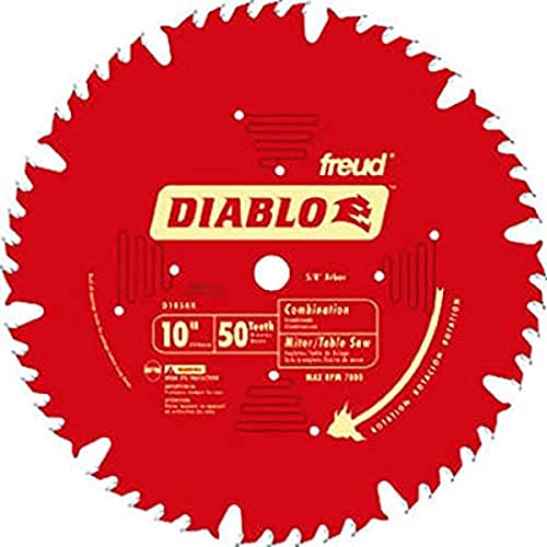Diablo D1050X 10-Inch 50-Tooth ATB Combo Saw Blade with PermaShield Coating