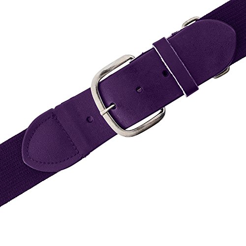 Champion Sports Baseball/Softball Uniform Belt - Comfort Nylon Stretch Fit Uniform Belt - Durable Leather Tab - Adult "22-46 Inches" - Purple