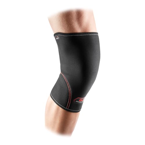 McDavid Knee Compression Sleeves. Lightweight Neoprene Support, Men/Women, for Left & Right Knee, Fits Men & Women, Includes 1 Sleeve, Black