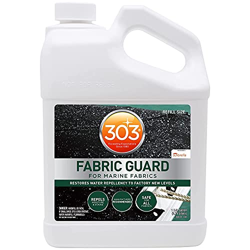 303 Products Marine Fabric Guard – Water Repellent & Stain Shielding Fabric Spray, Safe for All Outdoor Upholstery, Simple & Easy to Use, Protectant Spray for Boats, 1 Gallon