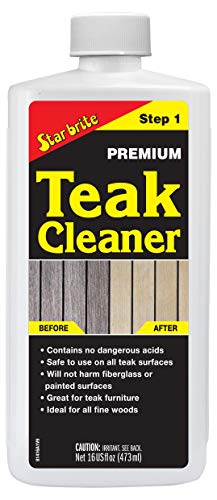 STAR BRITE Premium Teak Cleaner - Restore, Renew & Refresh Old Weathered Gray Teak Furniture & Other Fine Woods - Step 1-16 OZ (081416)