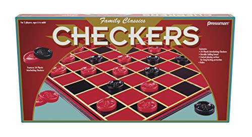 Family Classics Checkers With Folding Board And Interlocking Checkers