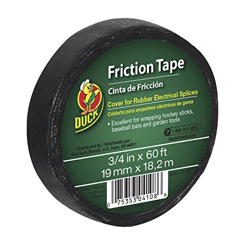 Duck Brand Friction Tape, 3/4-Inch x 60 Feet, Single Roll, Black (393150)