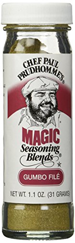 Chef Paul Magic Seasoning Blends Gumbo File | Authentic Gumbo Mix & Gravy Powder | Seasonings and Spices for Cooking Beef, Chicken & Seafood | Gravy Mix & Thickening Agent | 1.1 oz Bottle