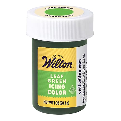 Wilton Gel Food Coloring, Highly Concentrated Gel-Based Icing Color for Frosting, Fondant, Batter & Dough, Vibrant & Blendable Cake Decorating Dye, 1 oz., Leaf Green