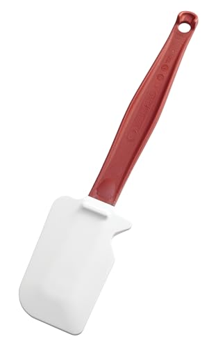 Rubbermaid Commercial Products High Heat Resistant Silicone Heavy Duty Spatula/Food Scraper, 9.5-Inch, 500°F Heat Resistant, Red Handle, for Baking/Cooking/Mixing, Commercial Dishwasher Safe