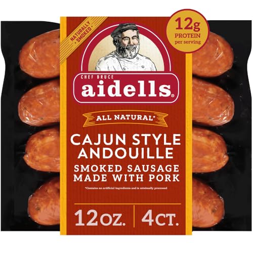 Aidells Smoked Pork 4 Sausage Links, Cajun Style Andouille, 12 Ounce