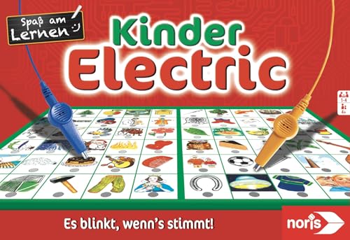 (-31%) noris Kinder Electric Lernspiel – Zuordnungsspiel mit Lichtsignal bei richtiger Antwort, 12 Bildtafeln, Batterie betrieben – pädagogisches Spielzeug Kinder ab 4 Jahren