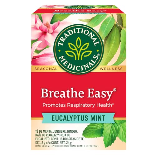 Traditional Medicinals - Breathe Easy Seasonal Tea - Promotes Respiratory Health - 16 Tea Bags