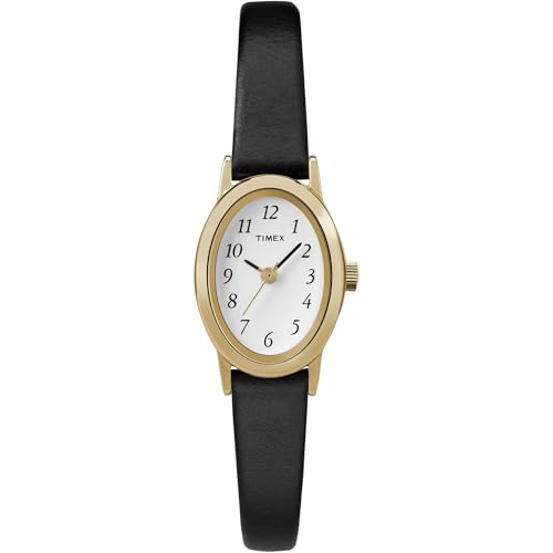 Timex Women's T21912 Cavatina Black Leather Strap Watch : Timex: Amazon.ae: Fashion