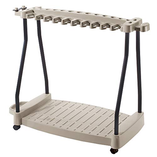 Suncast Tool Cart with Wheels Holds 30 Long-Handled Tools