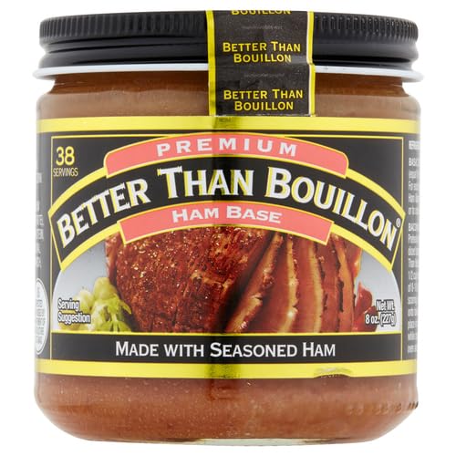 Better Than Bouillon Premium Ham Base, Made with Seasoned Ham, Blendable Base for Added Flavor, 38 Servings Per Jar, 8-Ounce Jar (Pack of 1)