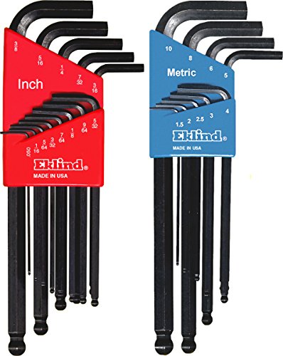 Eklind 13222 Ball-Hex L-Key allen wrench Combo- Inch / MM (2 sets 22pc), 22-piece setAMM 31-Piece Hex Key Wrench Set, M