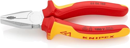 (-22%) KNIPEX Kombizange verchromt isoliert mit Mehrkomponenten-Hüllen, 03 06 160