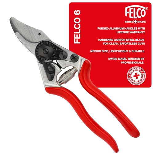 Felco F6 Bypass Pruner 7.7 Inch Medium Hands