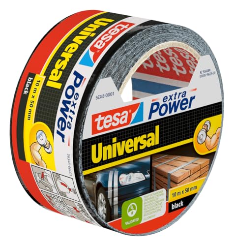 🔥 STARKER PREIS (-59%) tesa extra Power Universal Gewebeband - Schwarz - 10 m x 50 mm