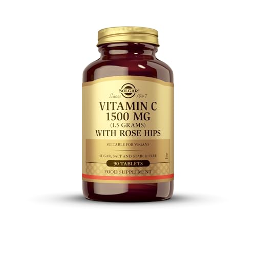 Solgar Vitamin C 1500 mg (1.5 Grams) with Rose Hips Tablets - Pack of 90 - Supports Immunity - Potent Antioxidant for Tiredness and Fatigue - Collagen Formation - Vegan