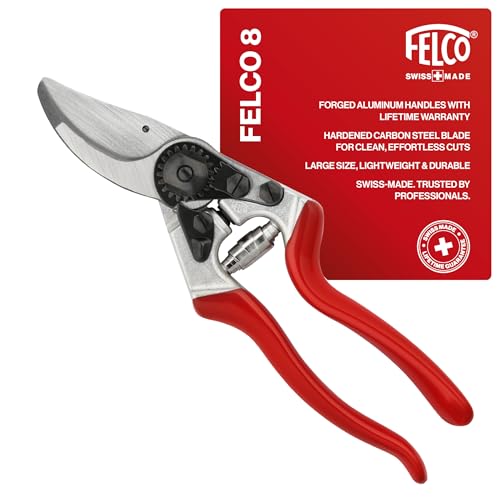 Felco F8 Pruning Shears – 8.3" Swiss-Made Garden Clippers with 1" Cutting Capacity for Ergonomic Comfort | H