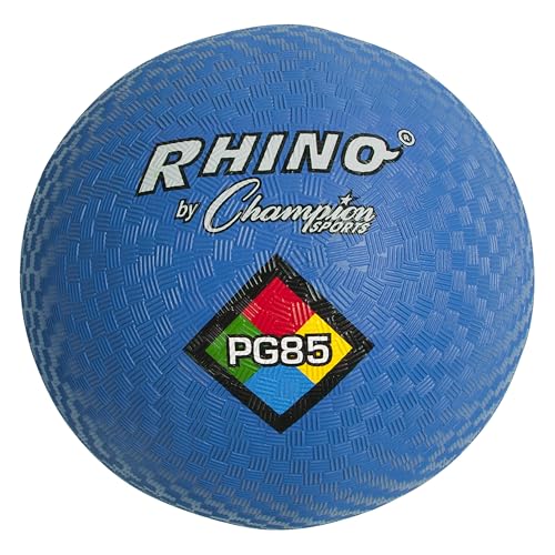 Champion Sports Rhino Playground Balls 8.5"D - Two Ply, Nylon Wound, BLUE