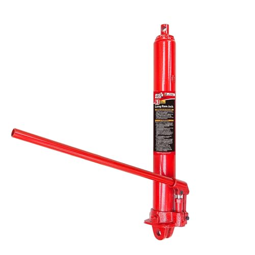 BIG RED T30306 Torin Hydraulic Long Ram Jack with Single Piston Pump and Clevis Base (Fits: Garage/Shop Cranes, Engine Hoists, and More): 3 Ton (6,000 lb) Capacity, Red
