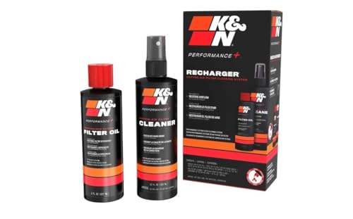 K&N Air Filter Cleaning Kit: Squeeze Bottle Filter Cleaner and Red Oil Kit; Restores Engine Air Filter Performance; Service Kit-99-5050