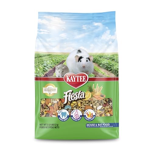 Kaytee Fiesta Mouse & Rat Food, Nutritious and Fun Blend, Supports Dental Health and Digestion, 2 pounds