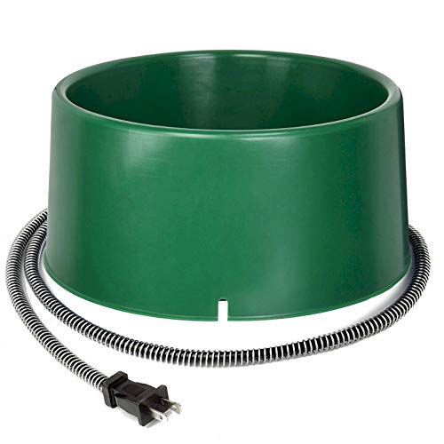 Farm Innovators 1.5-Gal Heated Pet Water Bowl for Dogs & Cats, Anti-Chew Cord, 60W, Green