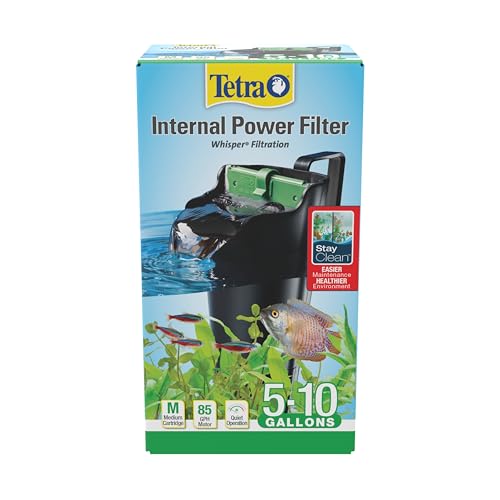 Tetra Whisper Internal Power Filter 5 To 10 Gallons, For aquariums, In-Tank Filtration With Air Pump, Black
