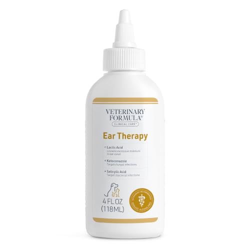 Veterinary Formula Clinical Care Ear Therapy Cleaner for Dogs & Cats, 4 oz | Alcohol-free formula, removes wax, debris and odor-causing buildup