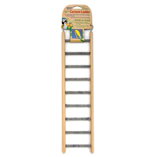 Penn-Plax 9-Step Wood & Cement Bird Ladder Lots of Steps A 9-step ladder that's