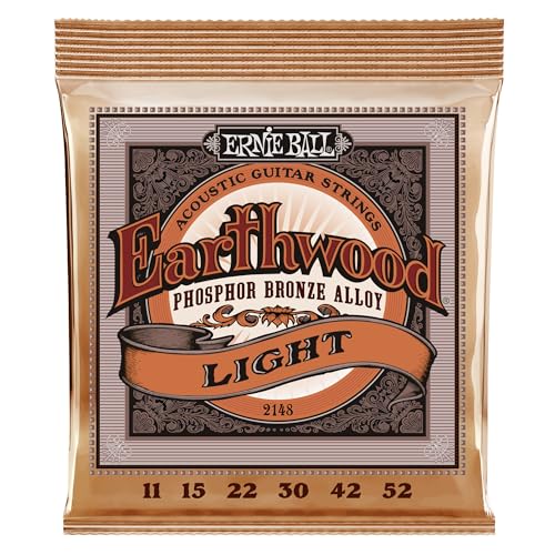 Ernie Ball Earthwood Light Phosphor Bronze Acoustic Guitar Strings 11-52