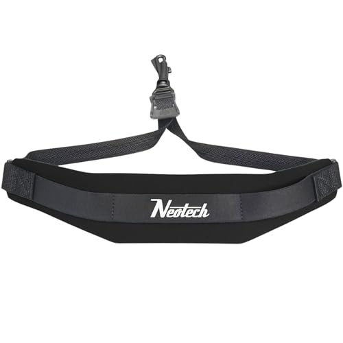 Neotech Saxophone Swivel Hook Neck Strap Soft Sax Padded for Alto Tenor Baritone Soprano – (Regular, Black) - Made in USA