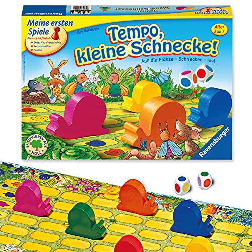 🔥 SELTEN SO GÜNSTIG (-56%) Ravensburger Kinderspiel 21420 - Tempo kleine Schnecke, Das spannende Schneckenrennen, Brettspiel und Gesellschaftsspiel für Mädchen und Jungen, 2-6 Spieler, ab 3 Jahren