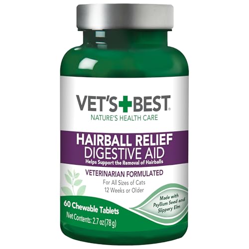 Vet's Best Hairball Relief Digestive Aid Natural Ingredients A blend of natural herbs that assists
