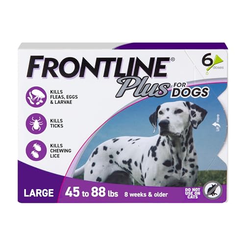 Frontline Plus Flea and Tick Treatment Large Dogs 45-88 lbs 3 Doses