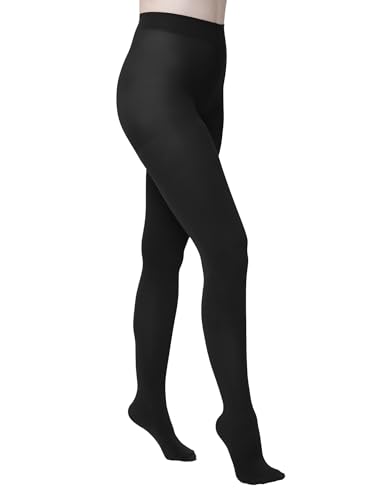 Hue Women's Super Opaque Tights with Control Top, Black, 2