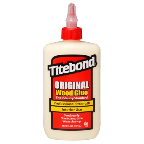 Titebond Original Wood Glue 5063, Industry Standard for Woodworking, Furniture Repair/Assembly, Construction, Home Repair or Modeling, 8 oz