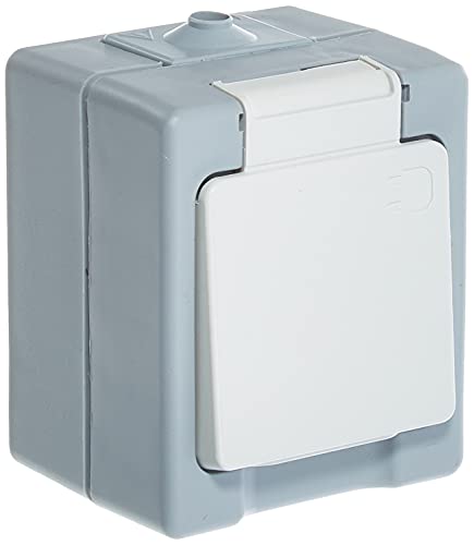 (-26%) Kopp 100648007 Schutzkontakt-Steckdose 1-fach, Aufputz-Feuchtraum Standard