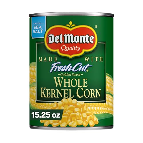 DEL MONTE FRESH CUT Golden Sweet Whole Kernel Corn, Canned Vegetables, 15.25 oz Can